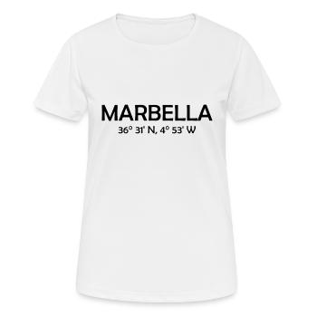 Marbella Coordinates Espana Spain Spainen - Frauen T-Shirt atmungsaktiv - Weiß - Vorne - AI Model Female 172 dark (172cm)