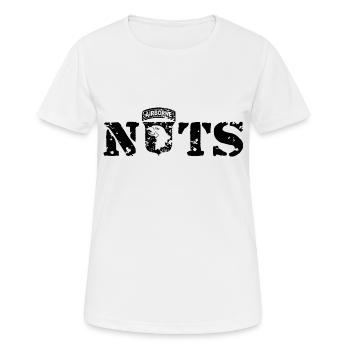 AVM Bastogne NUTS Battle Bulge Battered Bastards - Frauen T-Shirt atmungsaktiv - Weiß - Vorne - AI Model Female 172 dark (172cm)
