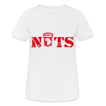 AVM Bastogne NUTS Battle Bulge Battered Bastards - Frauen T-Shirt atmungsaktiv - Weiß - Vorne - AI Model Female 172 dark (172cm)