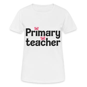 Grundschullehrer Retro gewellte Schmetterlinge - Frauen T-Shirt atmungsaktiv - Weiß - Vorne - AI Model Female 172 dark (172cm)