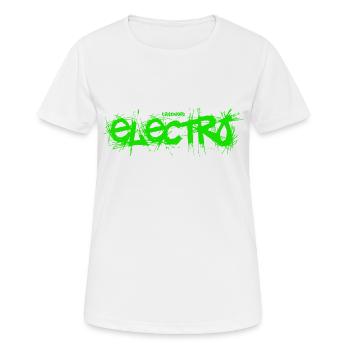 KIKKBEATZ "Electro" - Frauen T-Shirt atmungsaktiv - Weiß - Vorne - AI Model Female 172 dark (172cm)