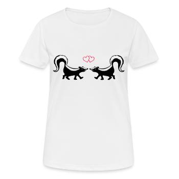 Amour Skunk - T-shirt respirant Femme - blanc - Devant - AI Model Female 172 dark (172cm)