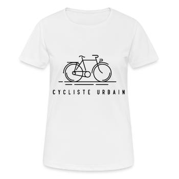 Urbaner Radfahrer - Frauen T-Shirt atmungsaktiv - Weiß - Vorne - AI Model Female 172 dark (172cm)