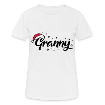 Weihnachtsmütze Granny Oma - Frauen T-Shirt atmungsaktiv - Weiß - Vorne - AI Model Female 172 dark (172cm)
