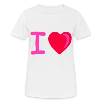 I heart - Frauen T-Shirt atmungsaktiv - Weiß - Vorne - AI Model Female 172 dark (172cm)