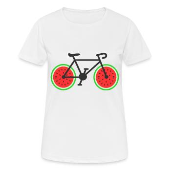 Fahrrad Melone Humor - Frauen T-Shirt atmungsaktiv - Weiß - Vorne - AI Model Female 172 dark (172cm)