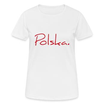 Polska Lettrage - Polen - Pologne - polnisch - T-shirt respirant Femme - blanc - Devant - AI Model Female 172 dark (172cm)