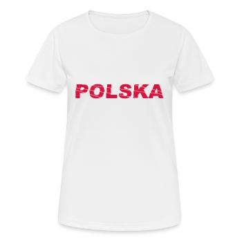 Polska Lettrage - Polen - Pologne - polnisch - T-shirt respirant Femme - blanc - Devant - AI Model Female 172 dark (172cm)