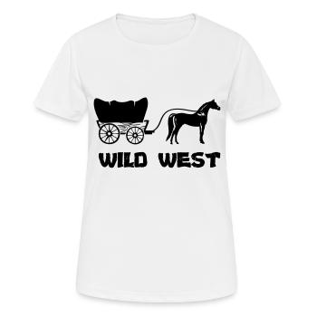 western kutsche wild west - Frauen T-Shirt atmungsaktiv - Weiß - Vorne - AI Model Female 172 dark (172cm)