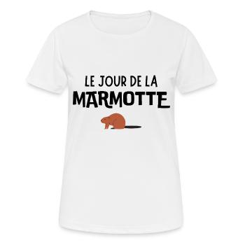 Le jour de la marmotte - T-shirt respirant Femme - blanc - Devant - AI Model Female 172 dark (172cm)