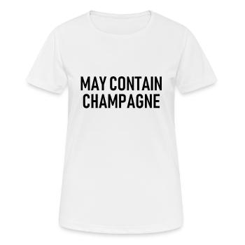 May contain Sparkling Wine - Alkohol - Sekt - Frauen T-Shirt atmungsaktiv - Weiß - Vorne - AI Model Female 172 dark (172cm)