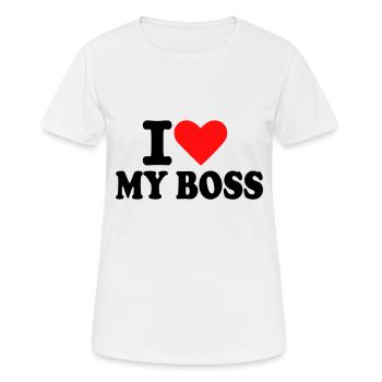 Boss - Chef - Frauen T-Shirt atmungsaktiv - Weiß - Vorne - AI Model Female 172 dark (172cm)