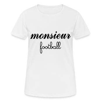 Monsieur Football - T-shirt respirant Femme - blanc - Devant - AI Model Female 172 dark (172cm)