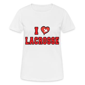 Lacrosse Je aime Lacrosse - T-shirt respirant Femme - blanc - Devant - AI Model Female 172 dark (172cm)