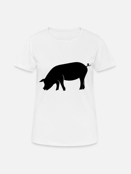 Schwein - Frauen T-Shirt atmungsaktiv - Weiß