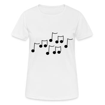 music - Frauen T-Shirt atmungsaktiv - Weiß - Vorne - AI Model Female 172 dark (172cm)
