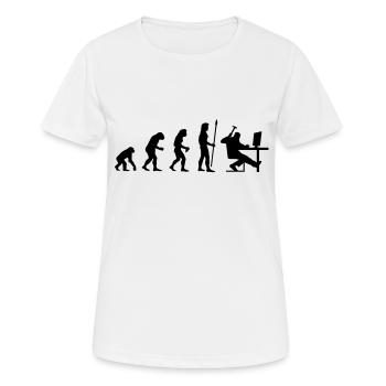 evolution_pc_1 - Frauen T-Shirt atmungsaktiv - Weiß - Vorne - AI Model Female 172 dark (172cm)
