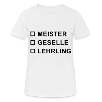 Maître Journeyman Apprentice - T-shirt respirant Femme - blanc - Devant - AI Model Female 172 dark (172cm)