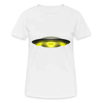 Fliegende Untertasse - Frauen T-Shirt atmungsaktiv - Weiß - Vorne - AI Model Female 172 dark (172cm)