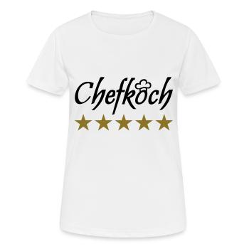 Koch Kochmütze Chefkoch kochen essen - Frauen T-Shirt atmungsaktiv - Weiß - Vorne - AI Model Female 172 dark (172cm)