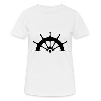 Steering wheel black - Women's Breathable T-Shirt - white - Front - AI Model Female 172 dark (172cm)