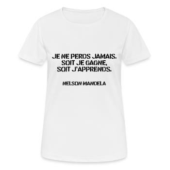 Nelson Mandela - citation - T-shirt respirant Femme - blanc - Devant - AI Model Female 172 dark (172cm)