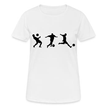 Soccer - Frauen T-Shirt atmungsaktiv - Weiß - Vorne - AI Model Female 172 dark (172cm)