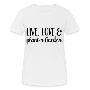 Garten - Frauen T-Shirt atmungsaktiv - Weiß - Vorne - AI Model Female 172 dark (172cm)