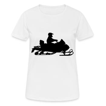 Schneemobil Motorschlitten Schneemotorrad - Frauen T-Shirt atmungsaktiv - Weiß - Vorne - AI Model Female 172 dark (172cm)