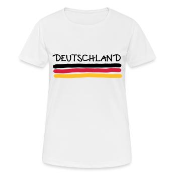 Germany - Women's Breathable T-Shirt - white - Front - AI Model Female 172 dark (172cm)