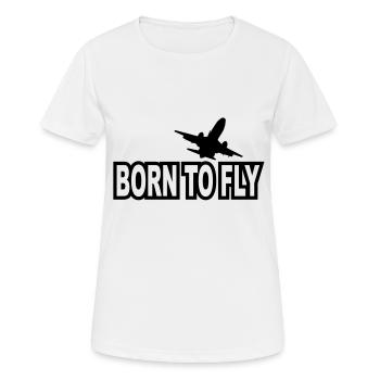 né pour voler - T-shirt respirant Femme - blanc - Devant - AI Model Female 172 dark (172cm)