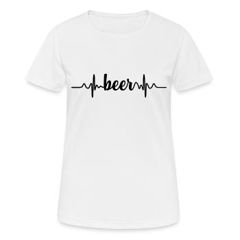 Beer Heartbeat Bier Herzschlag EKG Design - Frauen T-Shirt atmungsaktiv - Weiß - Vorne - AI Model Female 172 dark (172cm)