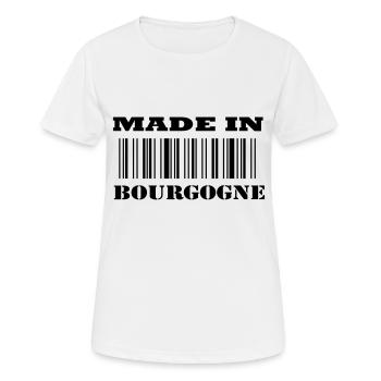 Made in BOURGOGNE - T-shirt respirant Femme - blanc - Devant - AI Model Female 172 dark (172cm)