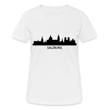 Skyline Salzburg Text - Frauen T-Shirt atmungsaktiv - Weiß - Vorne - AI Model Female 172 dark (172cm)