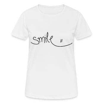 smile - Frauen T-Shirt atmungsaktiv - Weiß - Vorne - AI Model Female 172 dark (172cm)