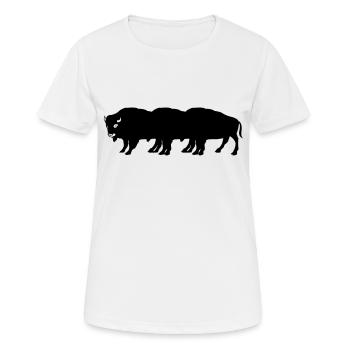 bisons - Frauen T-Shirt atmungsaktiv - Weiß - Vorne - AI Model Female 172 dark (172cm)