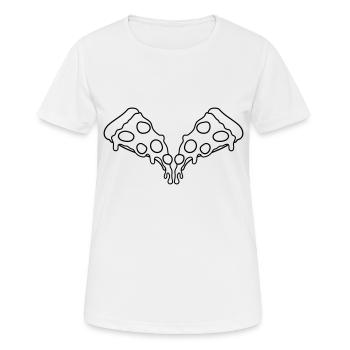 2 morceaux morceaux salami pizza délicieuse nourri - T-shirt respirant Femme - blanc - Devant - AI Model Female 172 dark (172cm)