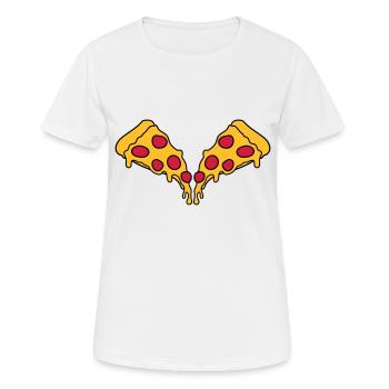2 morceaux morceaux salami pizza délicieuse nourri - T-shirt respirant Femme - blanc - Devant - AI Model Female 172 dark (172cm)