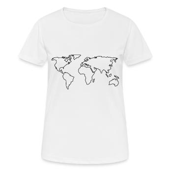 Carte du monde - voyage - géographie - T-shirt respirant Femme - blanc - Devant - AI Model Female 172 dark (172cm)