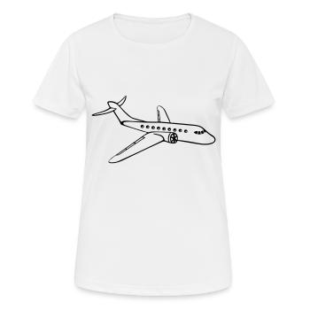 ligne avion avion mouche pilote vacances voyage vo - T-shirt respirant Femme - blanc - Devant - AI Model Female 172 dark (172cm)