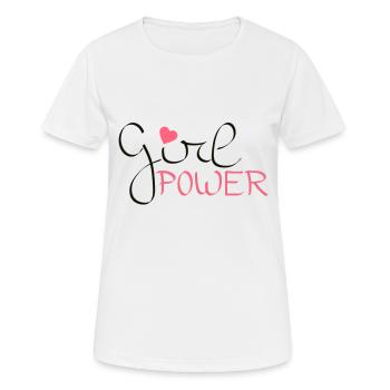 Girl Power - T-shirt respirant Femme - blanc - Devant - AI Model Female 172 dark (172cm)
