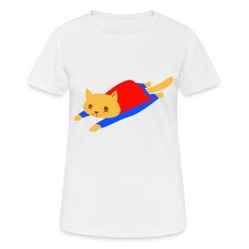 Superhero cat - Women's Breathable T-Shirt - white - Front - AI Model Female 172 dark (172cm)