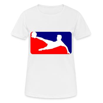 Fussball Soccer - Frauen T-Shirt atmungsaktiv - Weiß - Vorne - AI Model Female 172 dark (172cm)