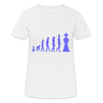 Chess Evolution Schach Lustig - Frauen T-Shirt atmungsaktiv - Weiß - Vorne - AI Model Female 172 dark (172cm)