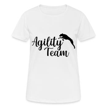 Agility Team Hundesport - Frauen T-Shirt atmungsaktiv - Weiß - Vorne - AI Model Female 172 dark (172cm)