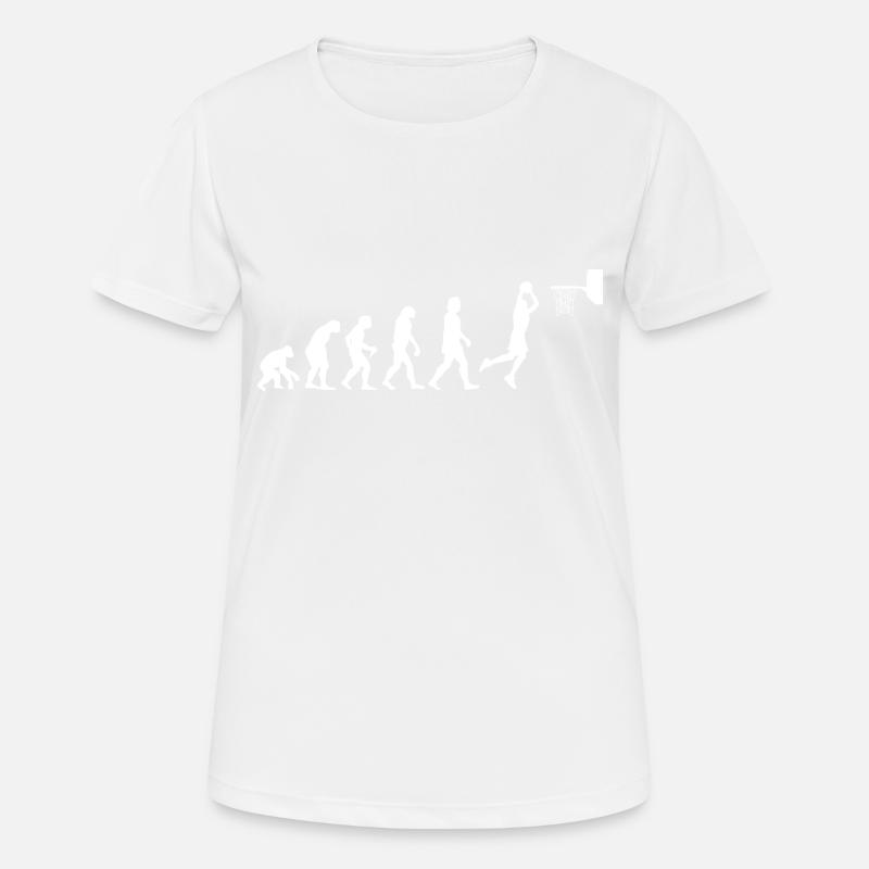 Idée cadeau Basketball Evolution Dunk Dunking - T-shirt respirant Femme - blanc