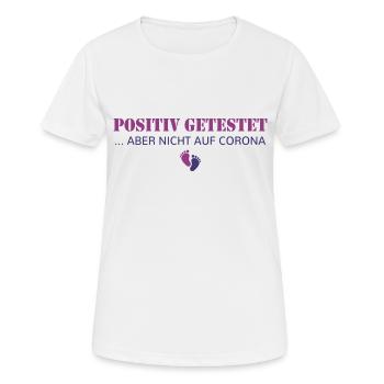 Schwangerschaft pregnancy announcement 2021 lustig - Frauen T-Shirt atmungsaktiv - Weiß - Vorne - AI Model Female 172 dark (172cm)