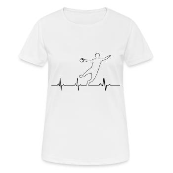 Handball Rhythm Cardiaque Handballer - Women's Breathable T-Shirt - white - Front - AI Model Female 172 dark (172cm)
