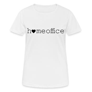 Homeoffice - Frauen T-Shirt atmungsaktiv - Weiß - Vorne - AI Model Female 172 dark (172cm)