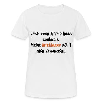 Lüg bitte schlauer - Frauen T-Shirt atmungsaktiv - Weiß - Vorne - AI Model Female 172 dark (172cm)